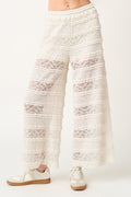 Lace Ruffle Wide-Leg Pants