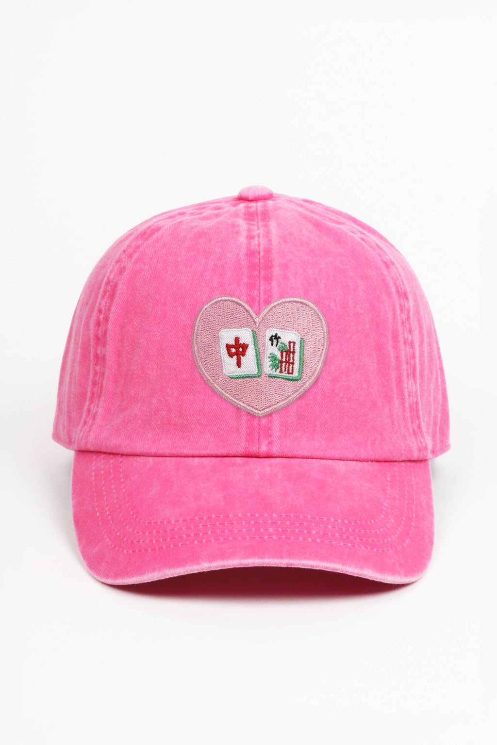 MAHJONG Heart Tiles Embroidered Baseball Cap
