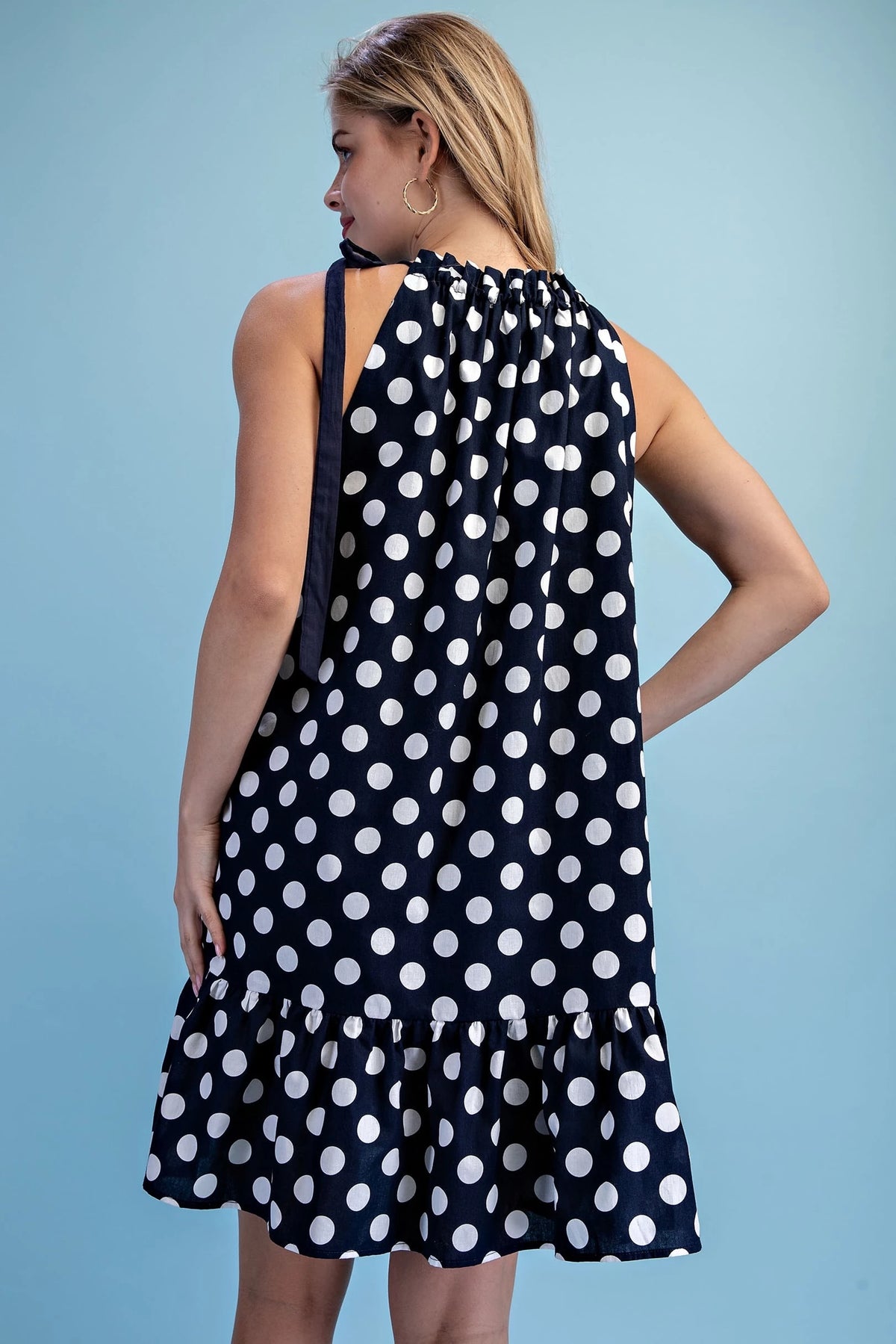 Polka Dot Ruffle Hem Midi Dress