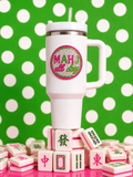 Mahjong Jeweled 40oz whiteTumbler