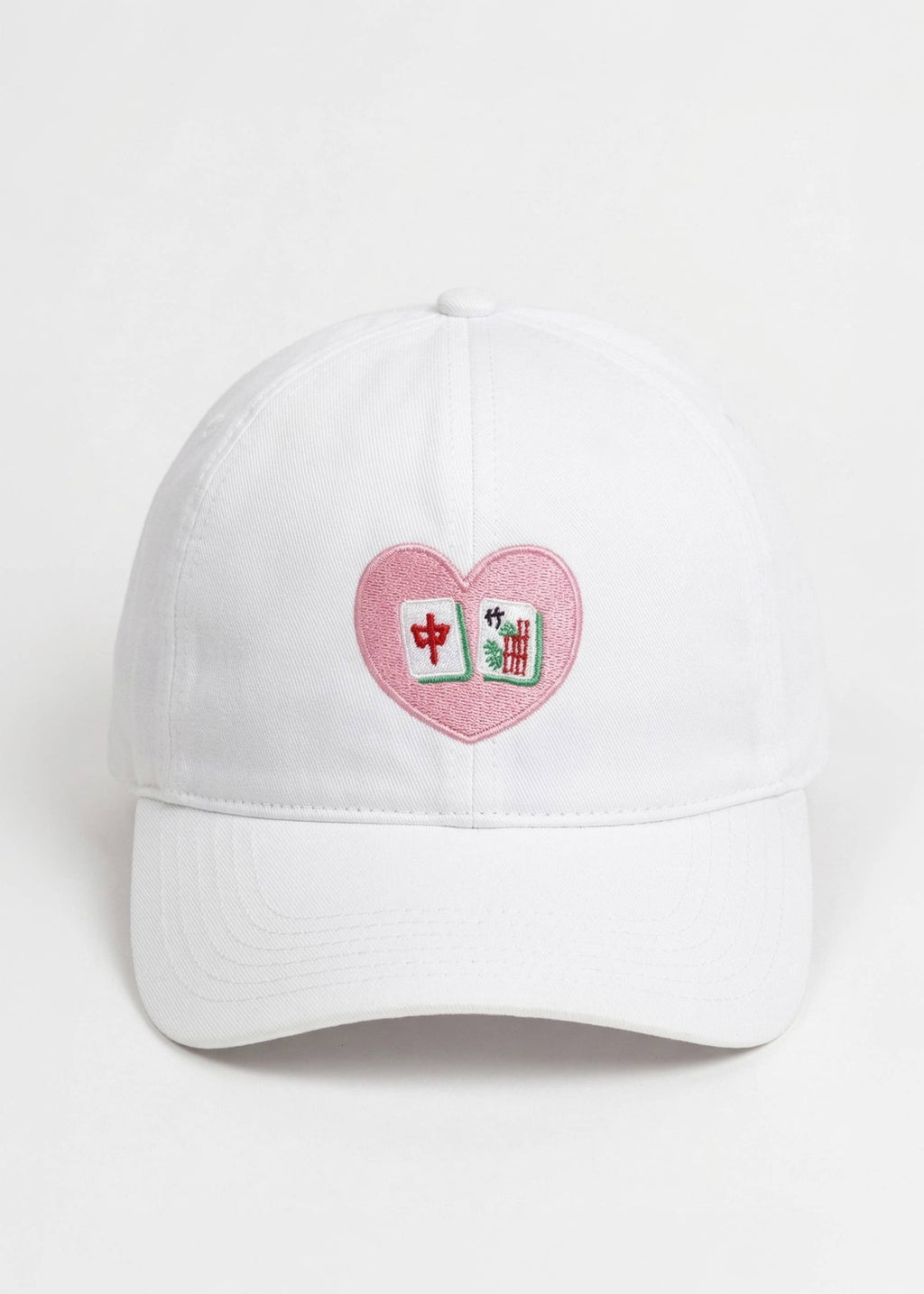 MAHJONG Heart Tiles Embroidered Baseball Cap