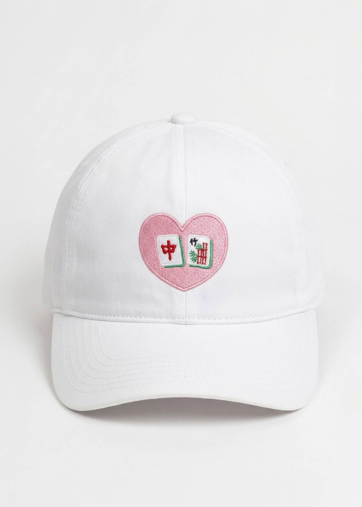 MAHJONG Heart Tiles Embroidered Baseball Cap