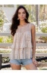 Desert Dream Moonlight Tiered Lace Ruffle Ranch Top