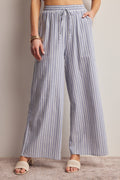 Striped Cotton Wide-Leg Pants