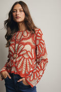 Crochet Floral Pattern Sweater