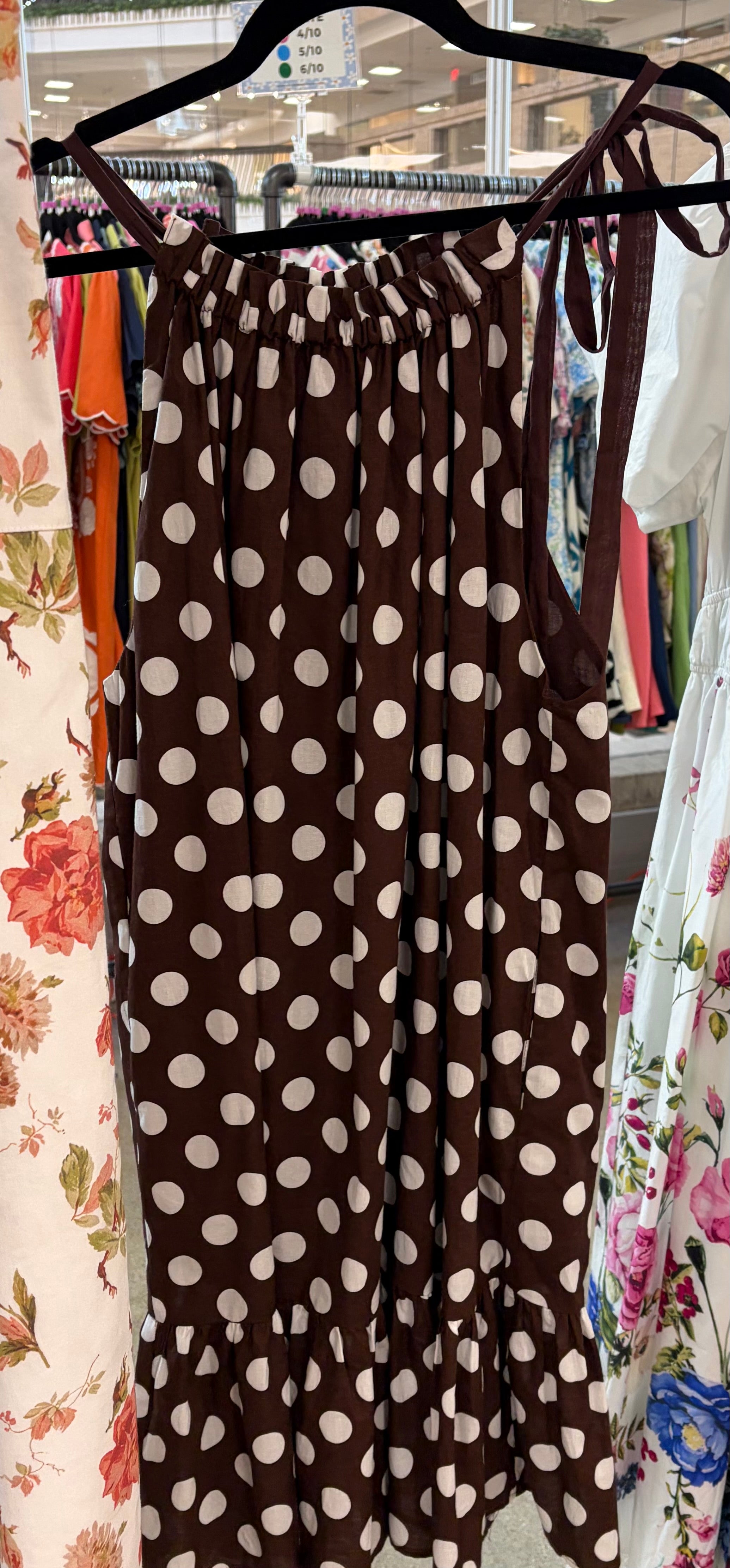 Polka Dot Ruffle Hem Midi Dress