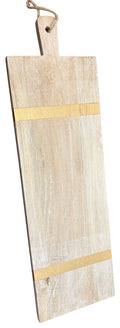 Long Rectangle Wood Charcuterie Board with Gold Bands