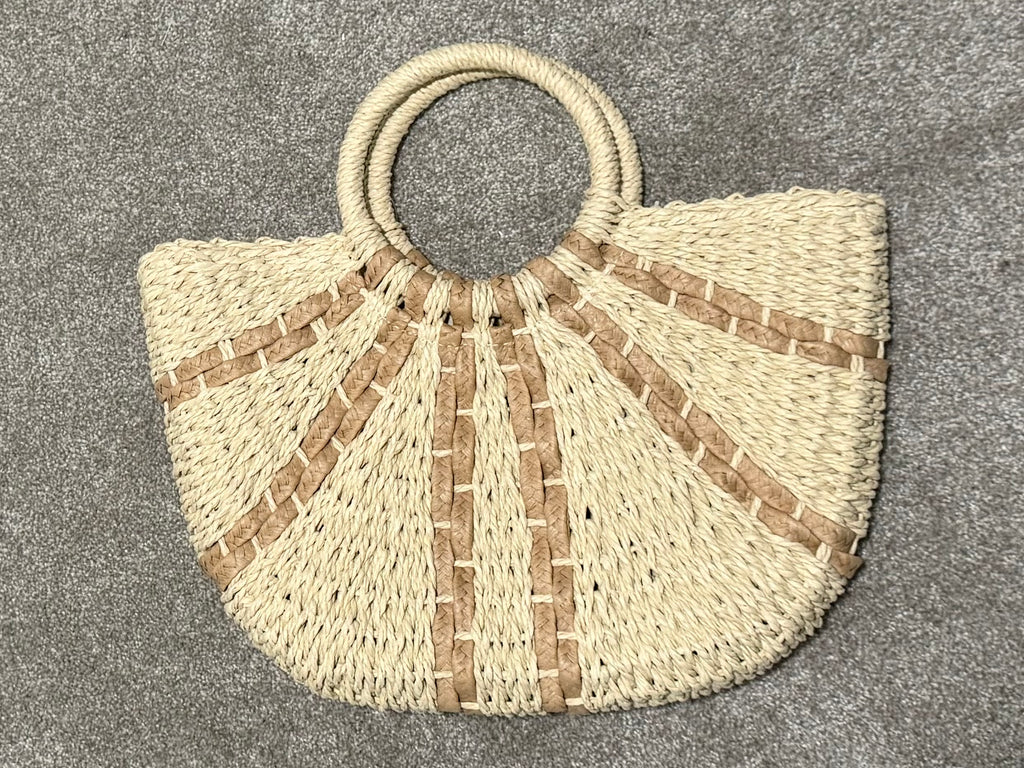 Woven Straw Round Handle Handbag