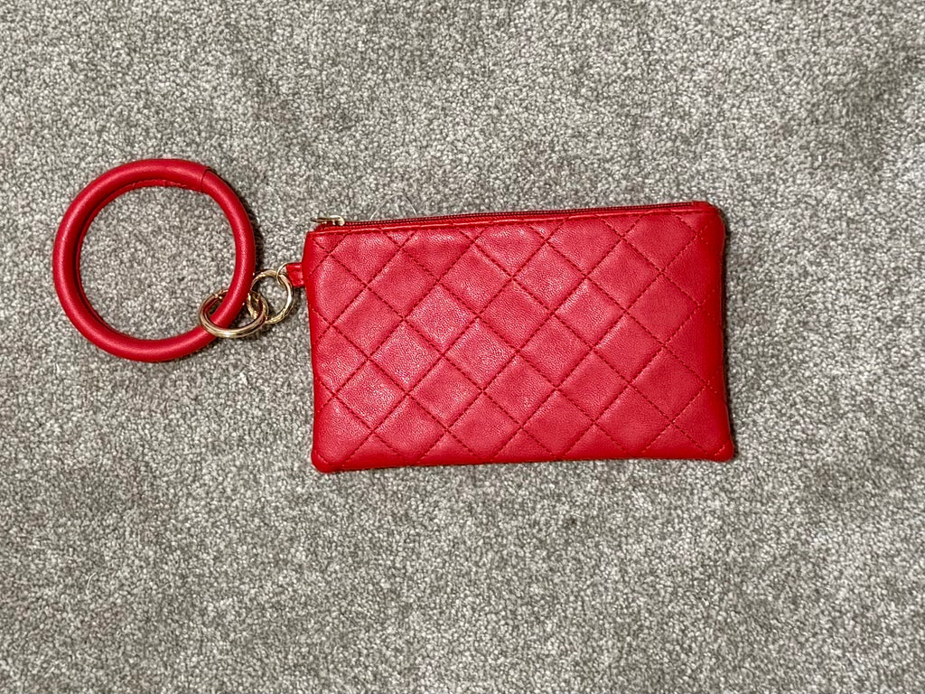 Quilted O-Ring Wristlet Wallet