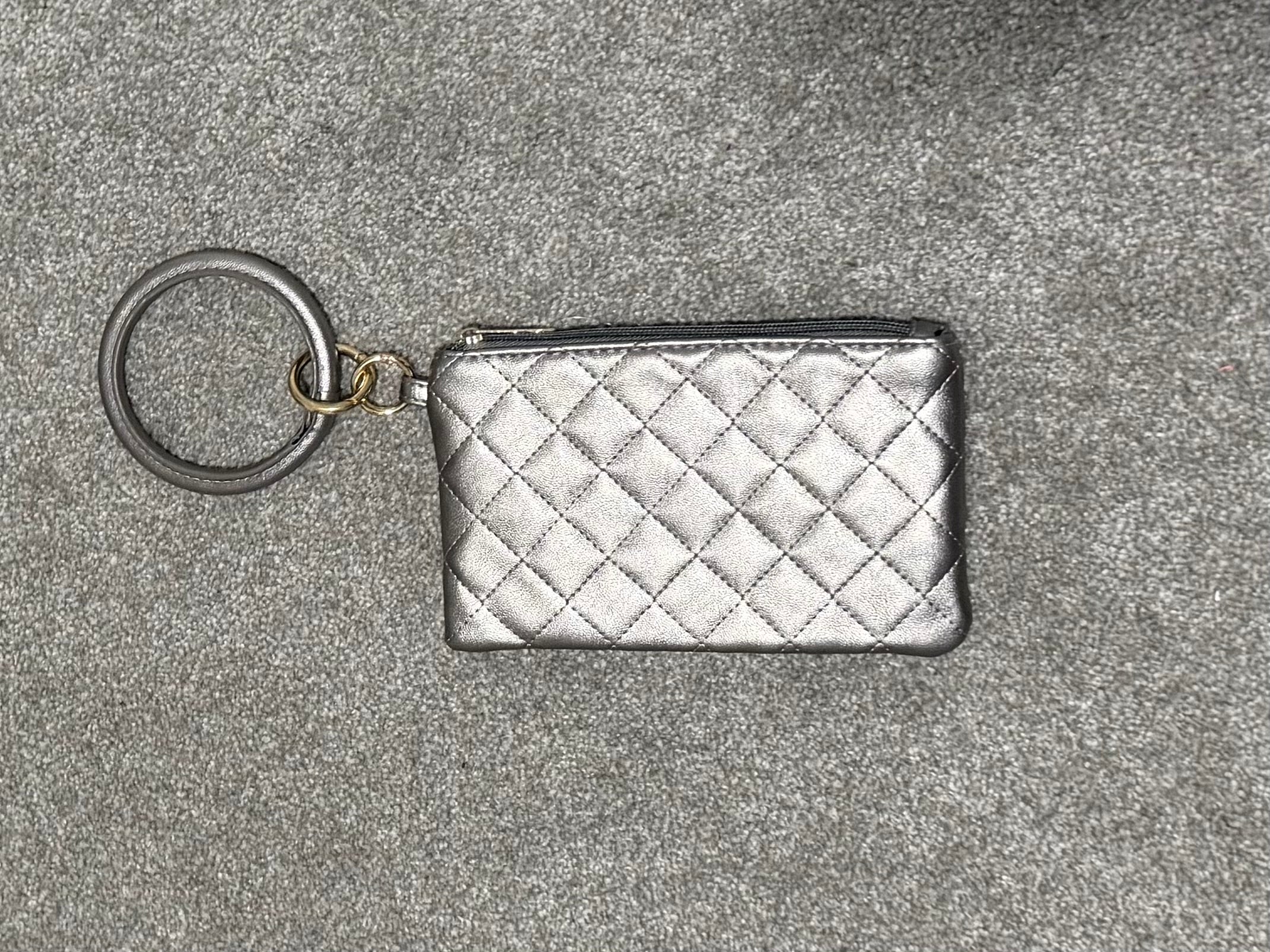 Quilted O-Ring Wristlet Wallet