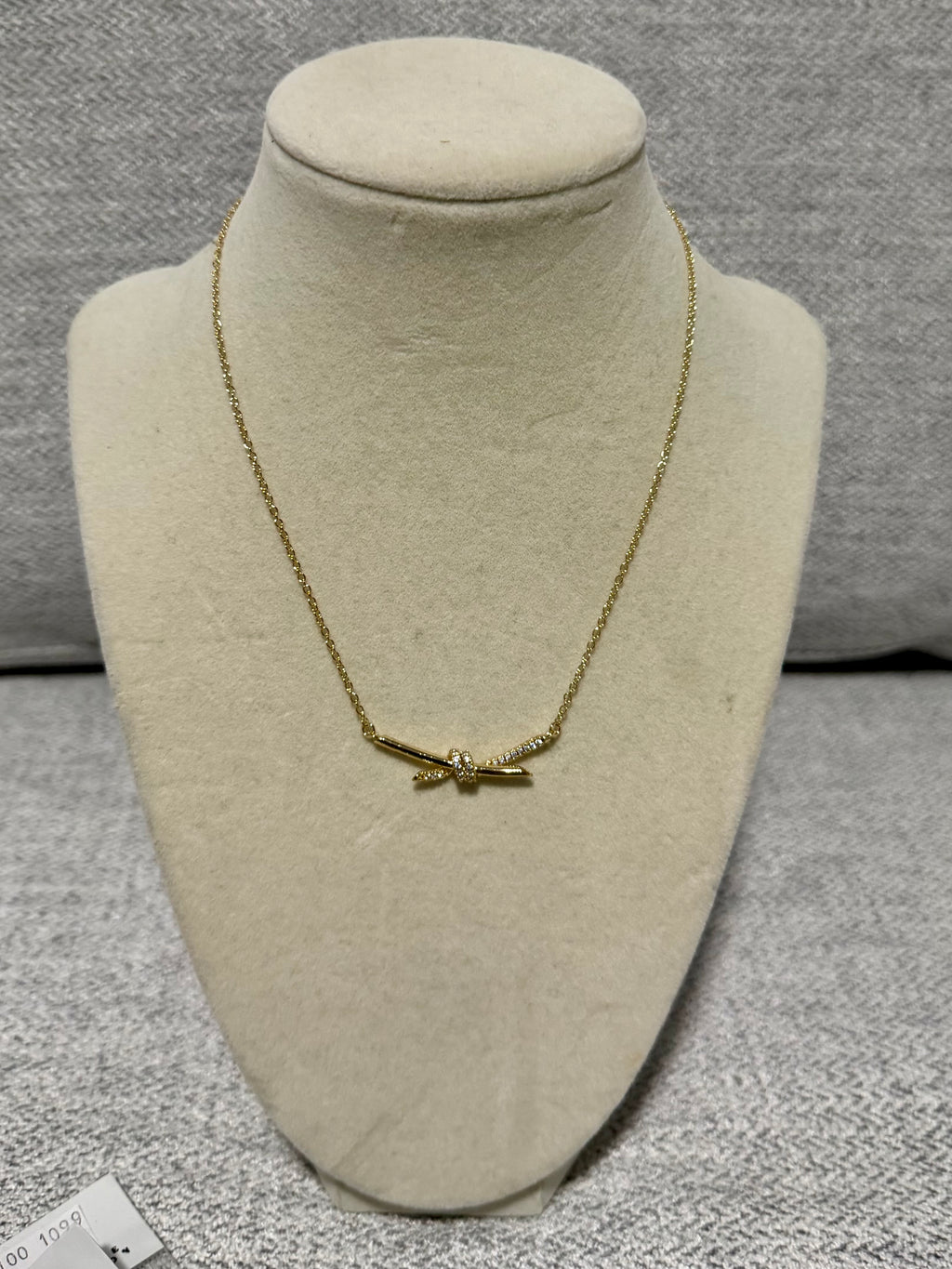 Gold Knot Bar Pendant Necklace