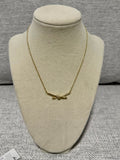 Gold Knot Bar Pendant Necklace