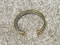 Two-Tone Twisted Cable Cuff Bracelet