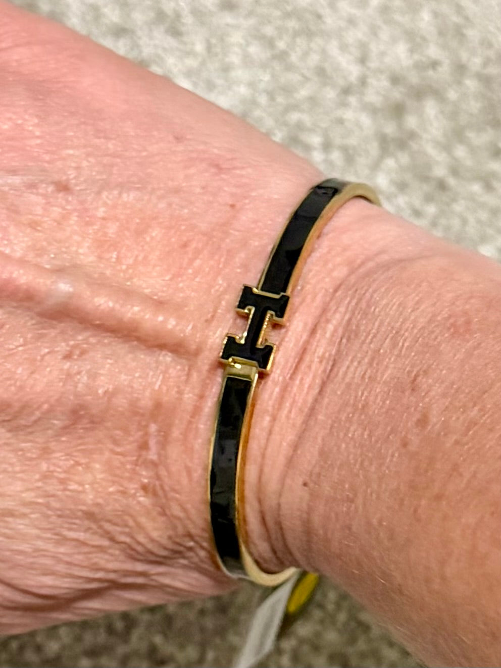 Enamel H-Bar Bangle Bracelet