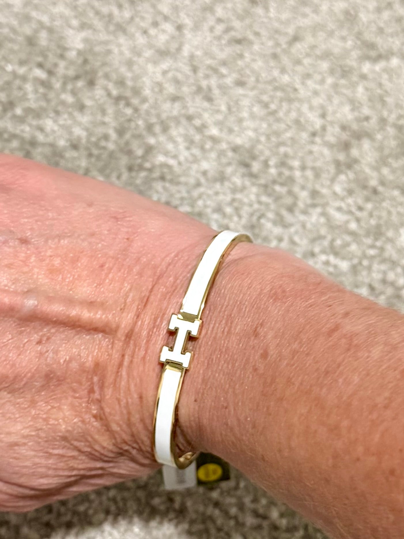 Enamel H-Bar Bangle Bracelet