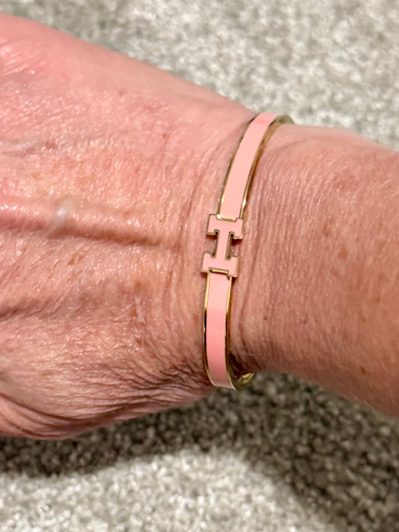 Enamel H-Bar Bangle Bracelet