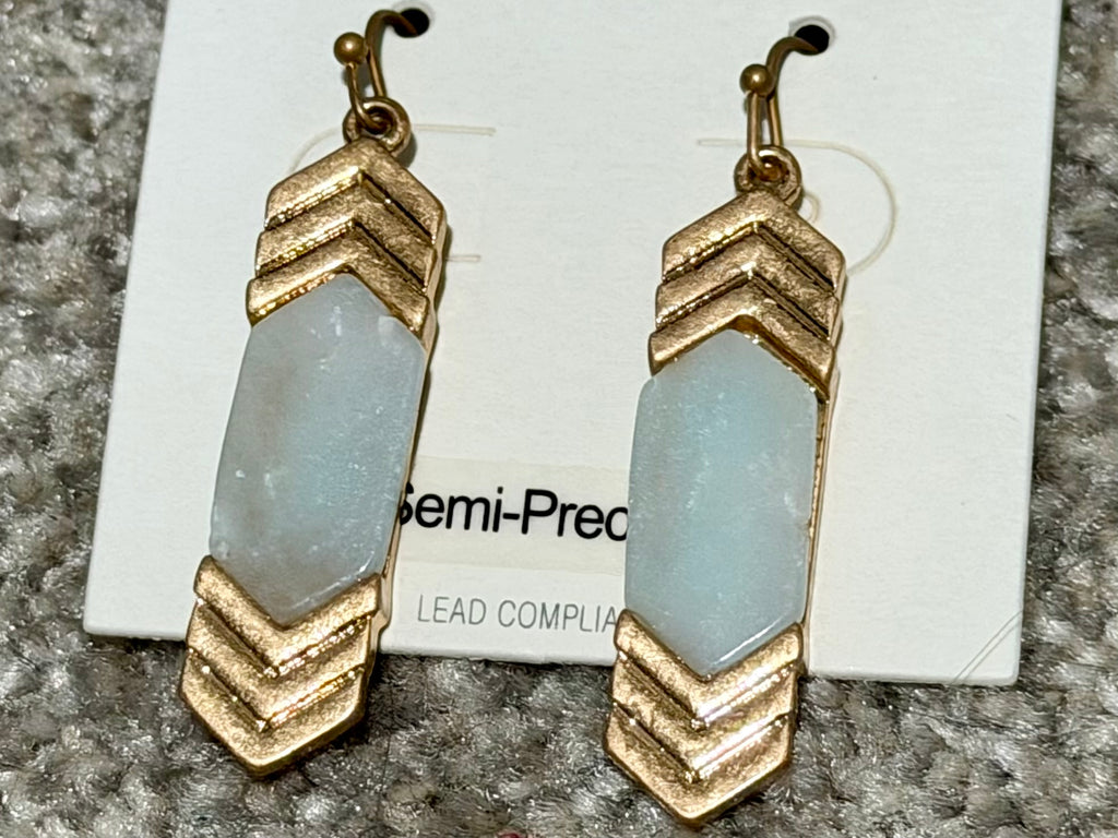 Semi-Precious Stone Drop Earrings