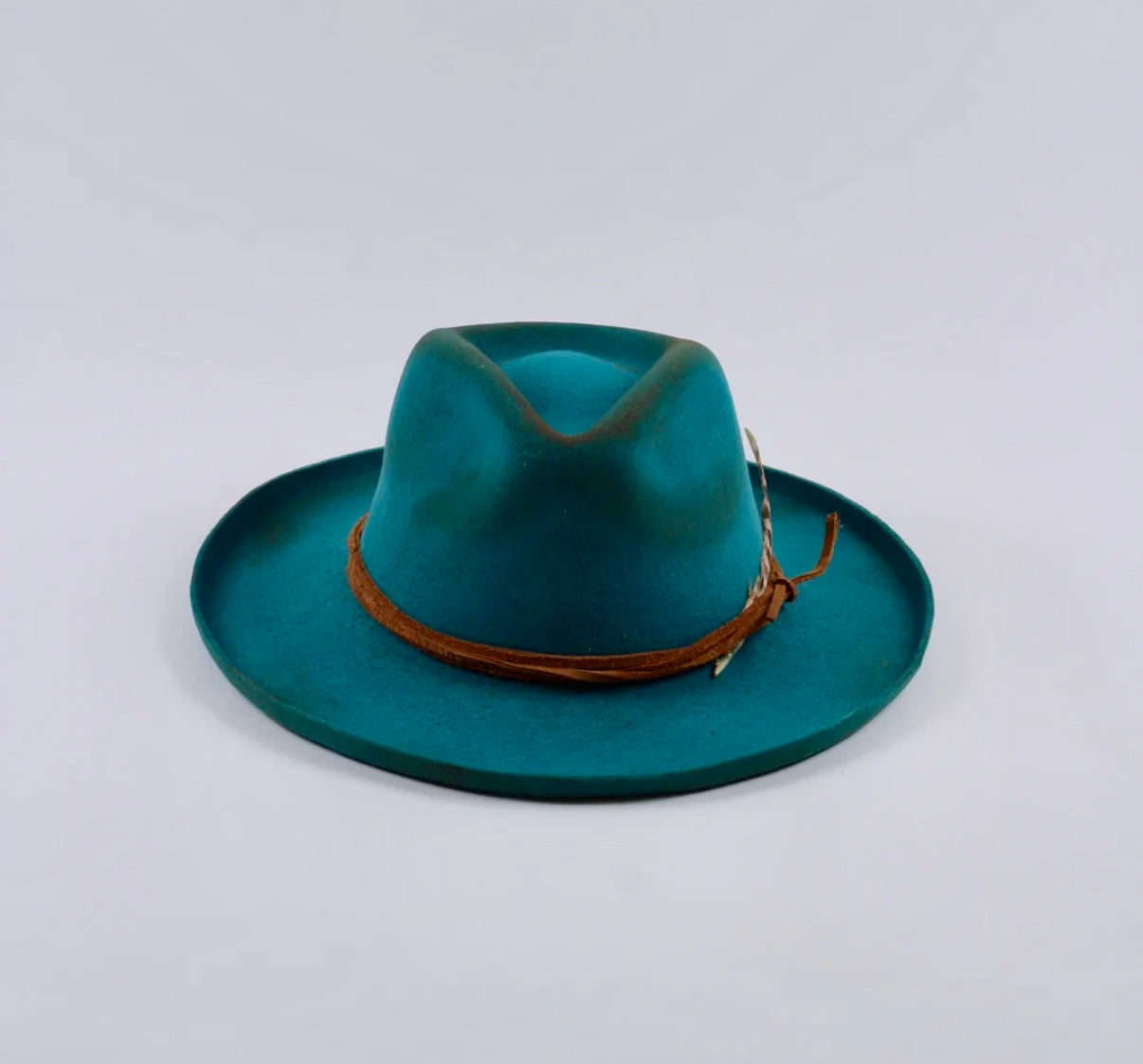 Risen West - Calloway Vintage Pencil Brim Rancher - Wool Felt - Turquoise