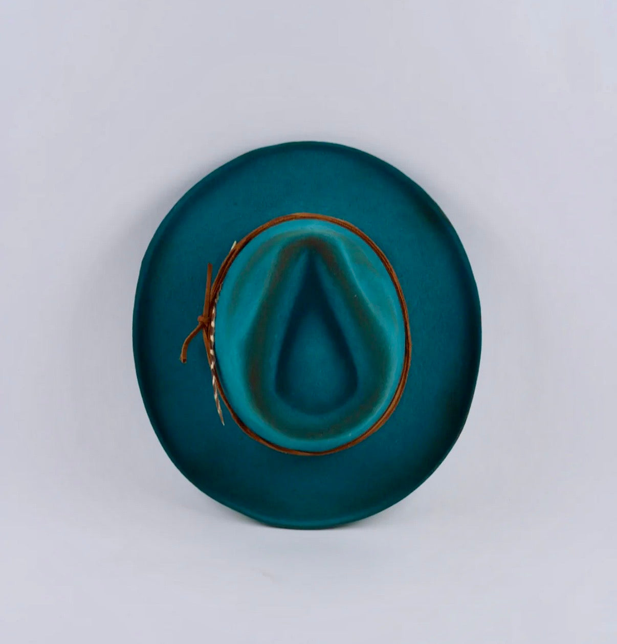 Risen West - Calloway Vintage Pencil Brim Rancher - Wool Felt - Turquoise
