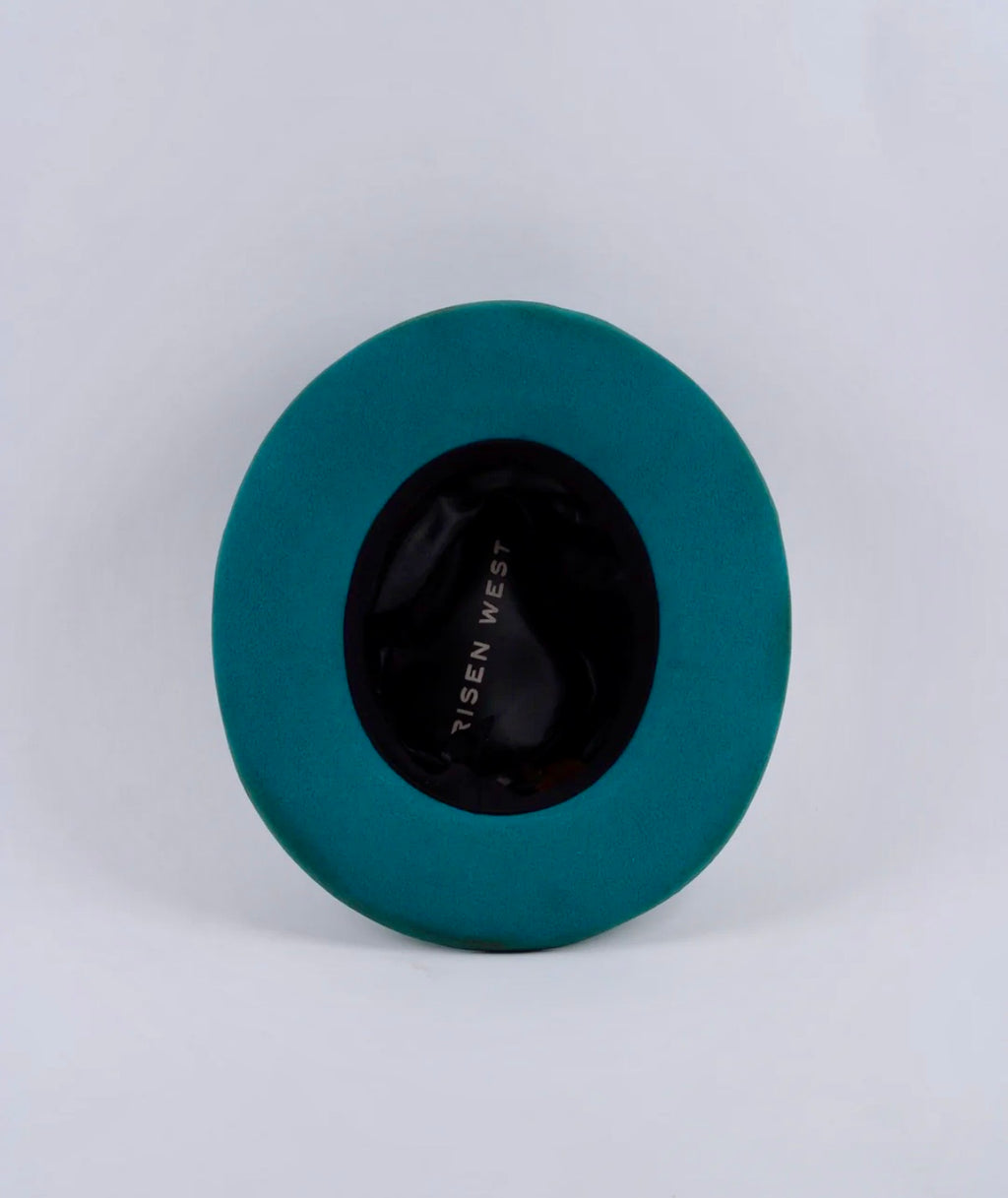 Risen West - Calloway Vintage Pencil Brim Rancher - Wool Felt - Turquoise