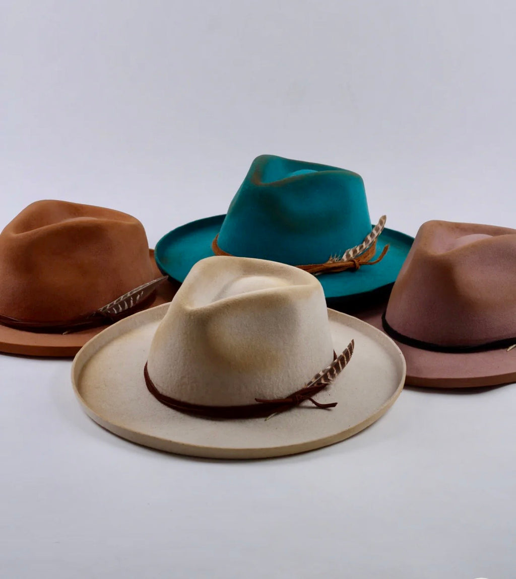 Risen West - Calloway Vintage Pencil Brim Rancher - Wool Felt - Turquoise