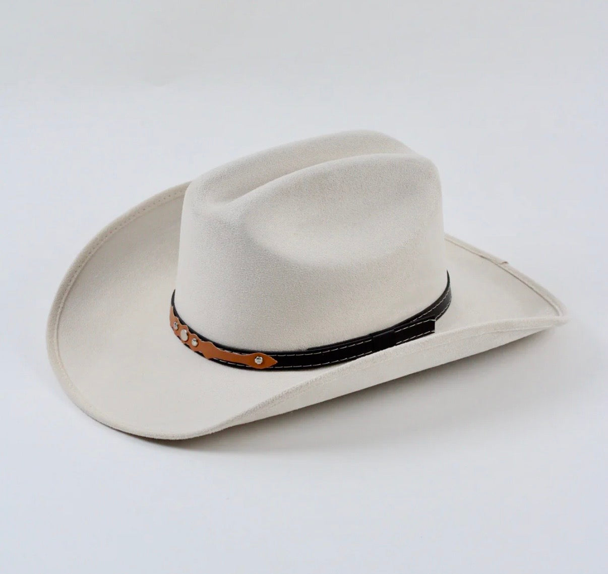 Texana Vegan Suede Cowboy Hat - Ivory