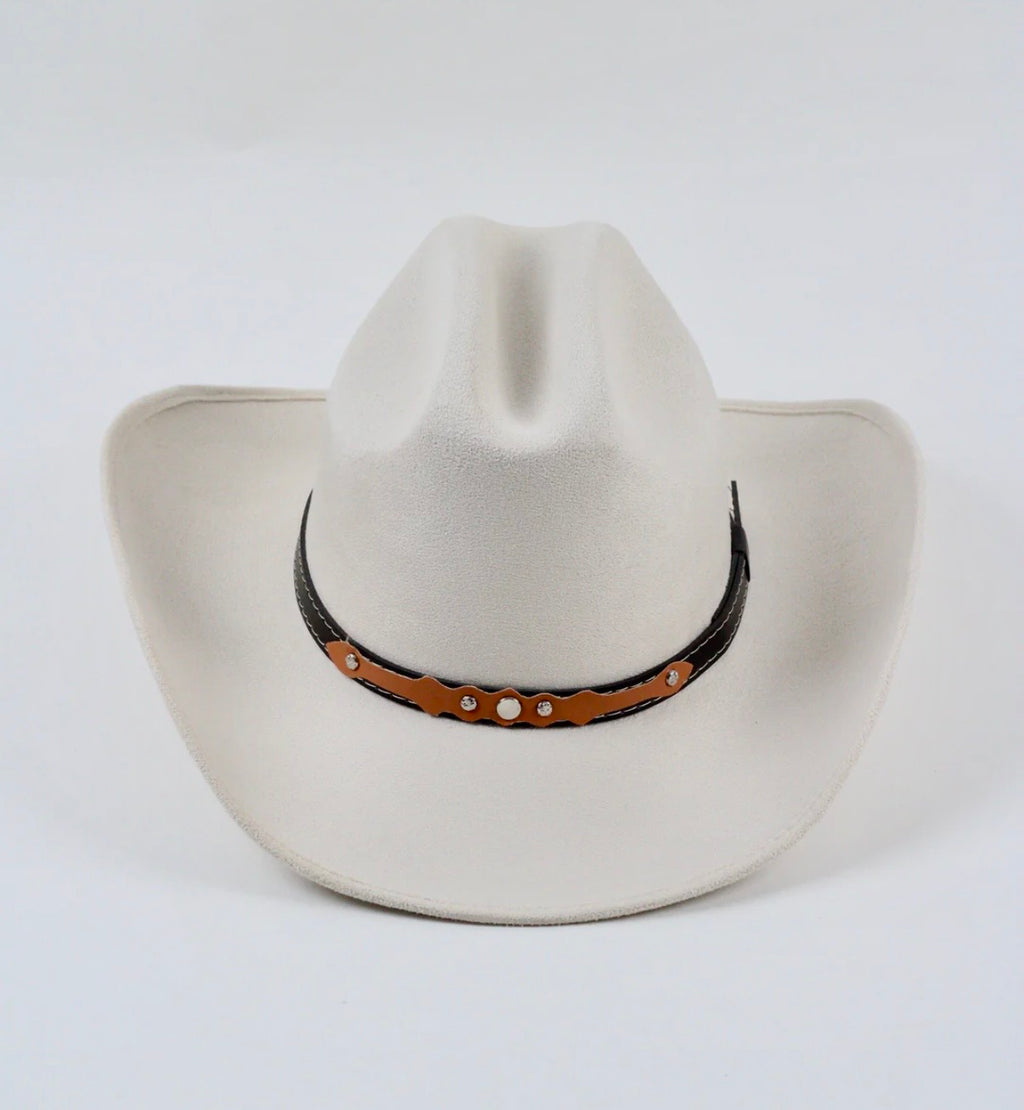 Texana Vegan Suede Cowboy Hat - Ivory