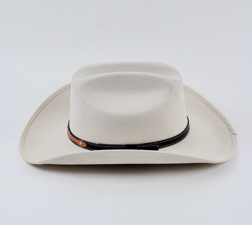 Texana Vegan Suede Cowboy Hat - Ivory