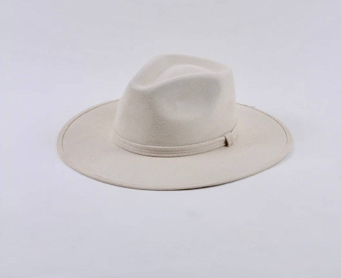 Vegan Suede Rancher Hat - Ivory