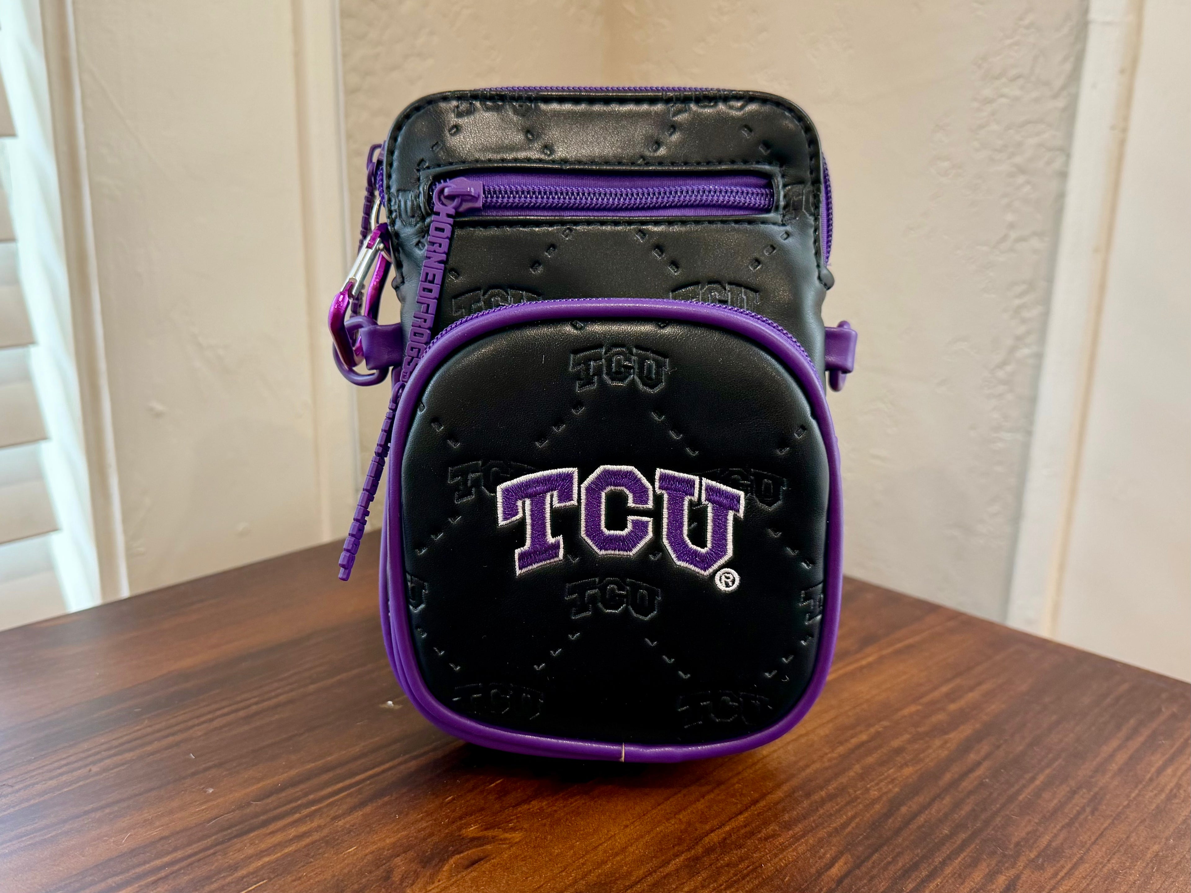 TCU Horned Frogs Black Mini Crossbody Bag