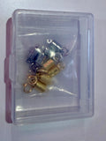 Pack of gold and silver magnetic necklace clasps with spring ring clasps in a storage case
