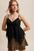 Handkerchief Hem Lace Cami Top
