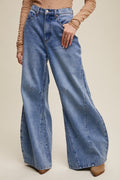 70s Seam Detail Ultra Wide-Leg Flare Jeans