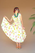 Limone Print Tie Front Dress