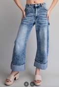 Wide-Leg Cuffed Carpenter Jeans