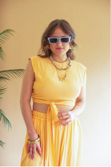 Convertible Wrap Blouse - Cumin