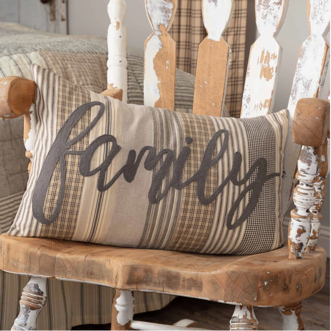 Sawyer Mill Charcoal Family Pillow - 14x22