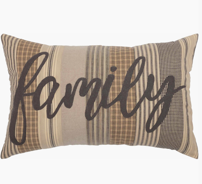 Sawyer Mill Charcoal Family Pillow - 14x22