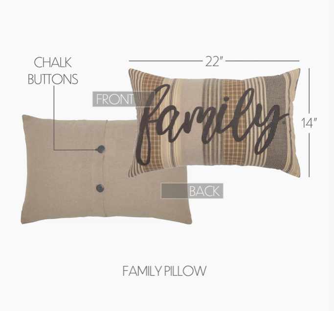 Sawyer Mill Charcoal Family Pillow - 14x22