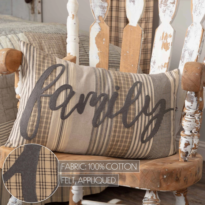 Sawyer Mill Charcoal Family Pillow - 14x22