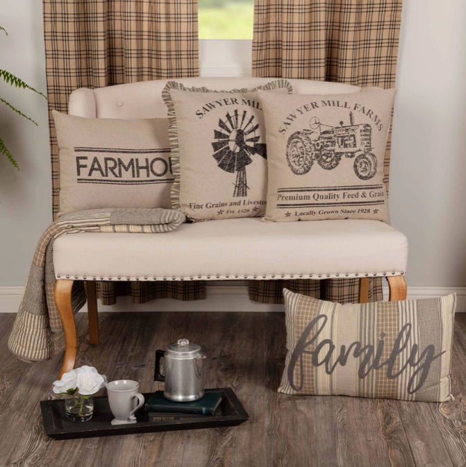Sawyer Mill Charcoal Family Pillow - 14x22