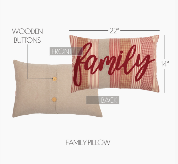 Sawyer Mill Red Family Pillow - 14x22