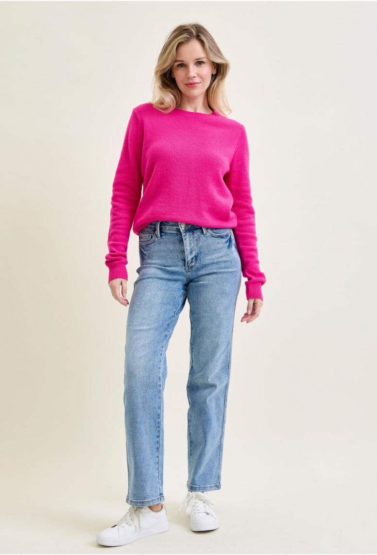 Judy Blue Mid Rise Tummy Control Vintage Wash Straight Jeans