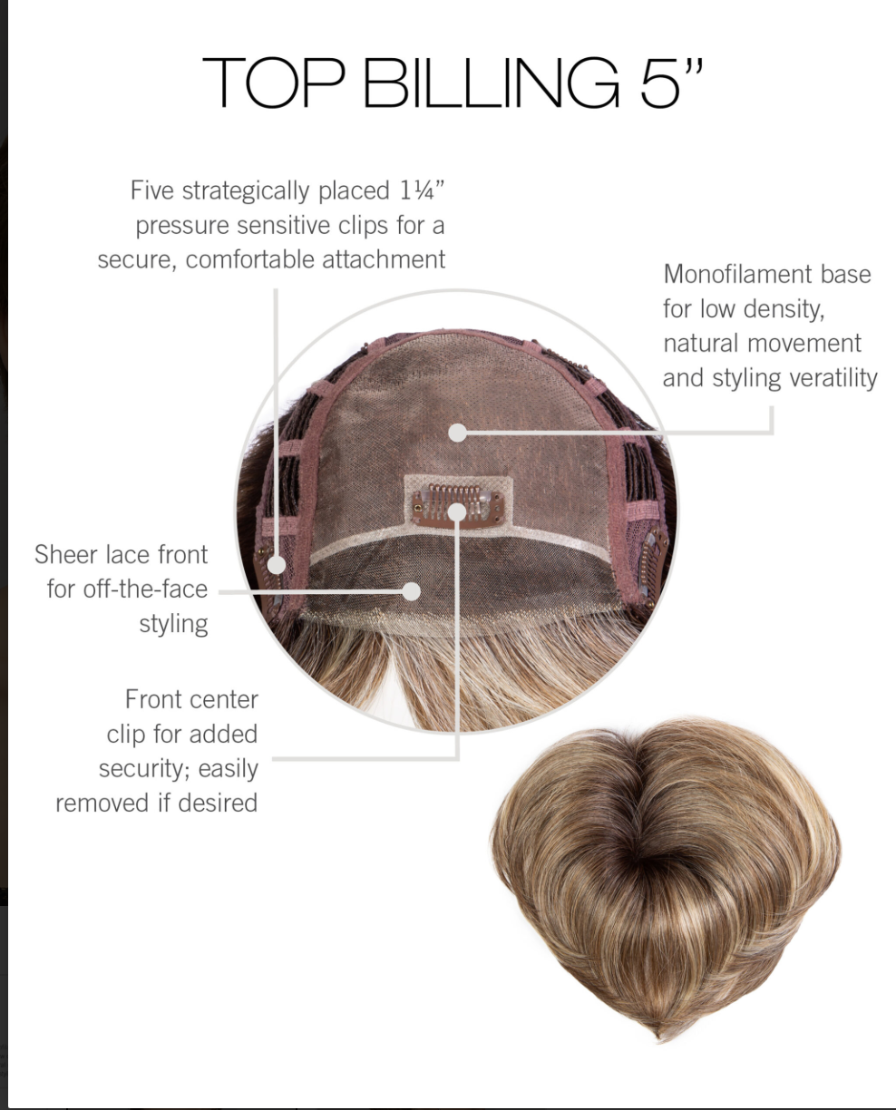 Top Billing 5"•Iced Granita•Raquel Welch Hair Topper