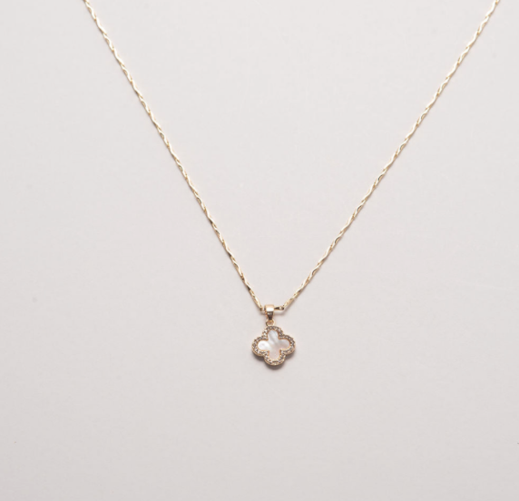 Mother of Pearl Quatrefoil Necklace