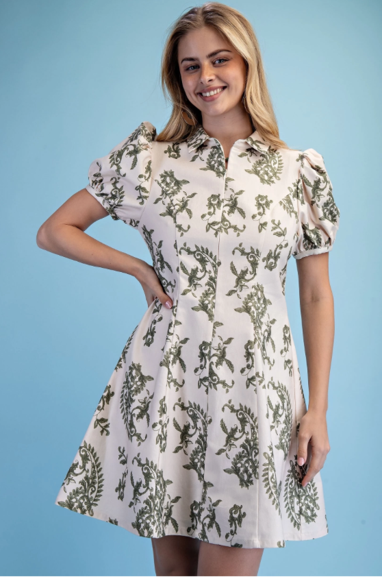 Gigio Printed A-Line Mini Dress