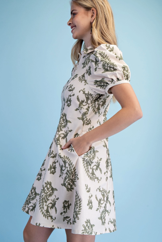 Gigio Printed A-Line Mini Dress
