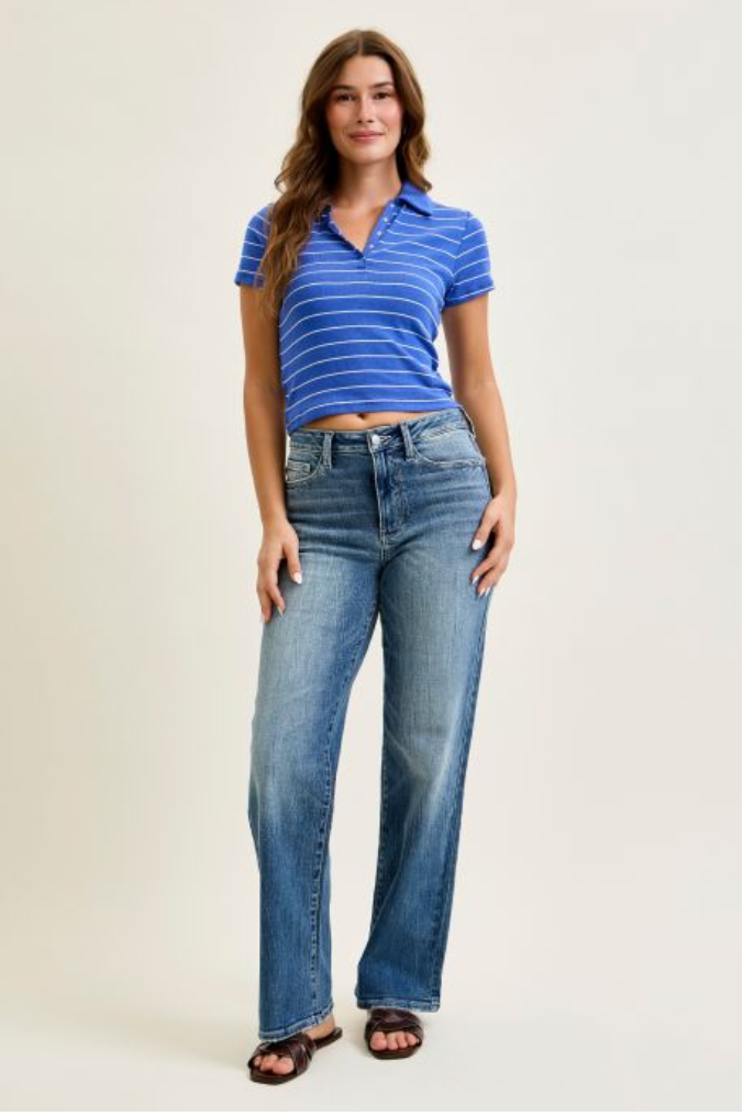 Judy Blue Mid Rise Straight Jeans