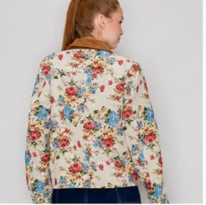 Floral Print Jacket - back view showing full floral print