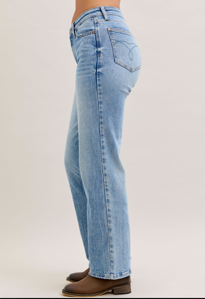 Judy Blue Rigid Magic Straight Jeans - back view on model